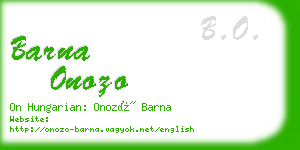 barna onozo business card